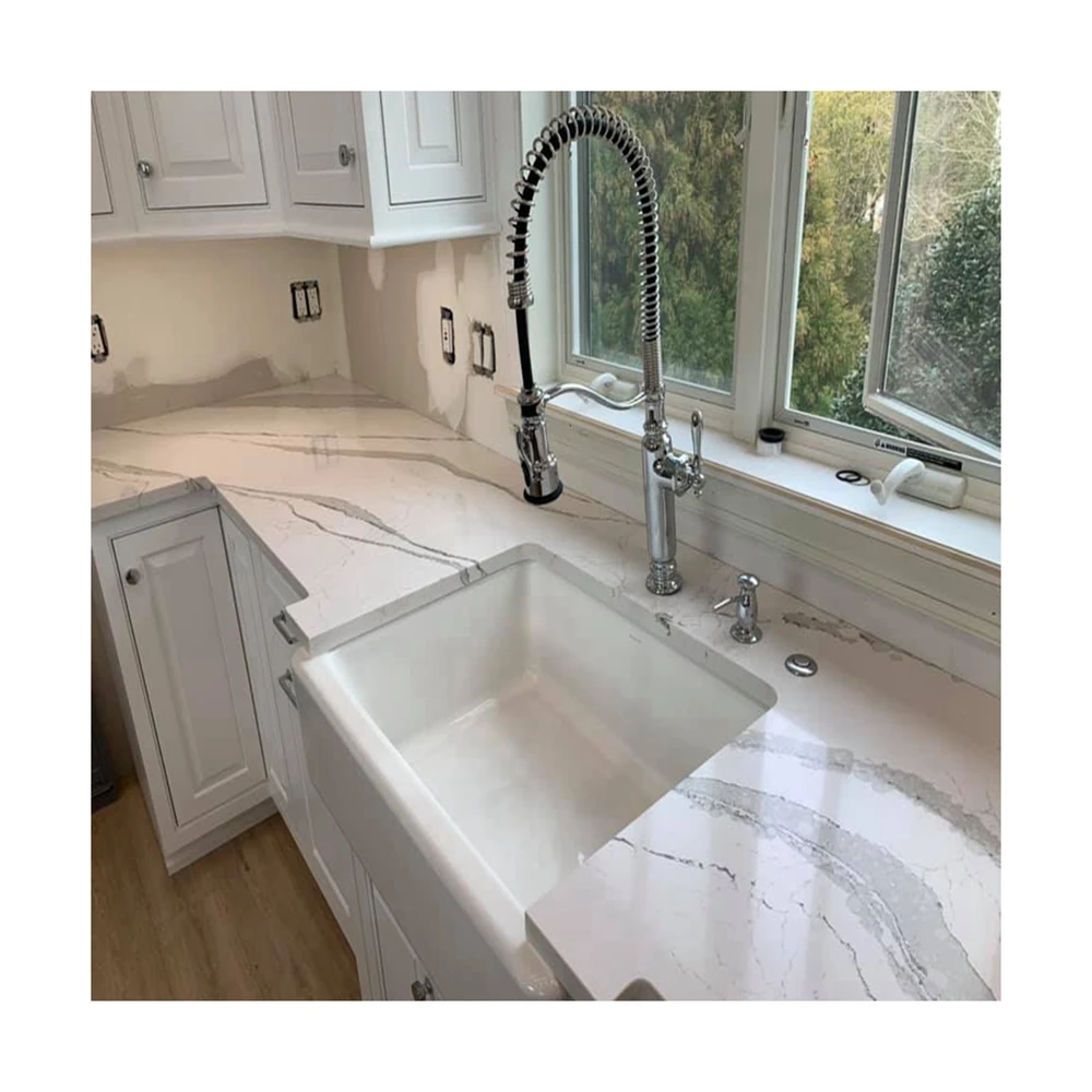 grey vein calacatta quartz stone for kitchen