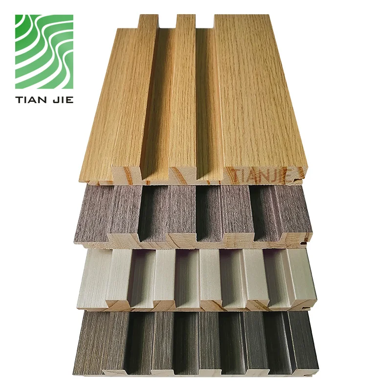 Tianjie Wainscoting Indoor Solid Wood Grating Fluted Modern Mdf Wall Panels