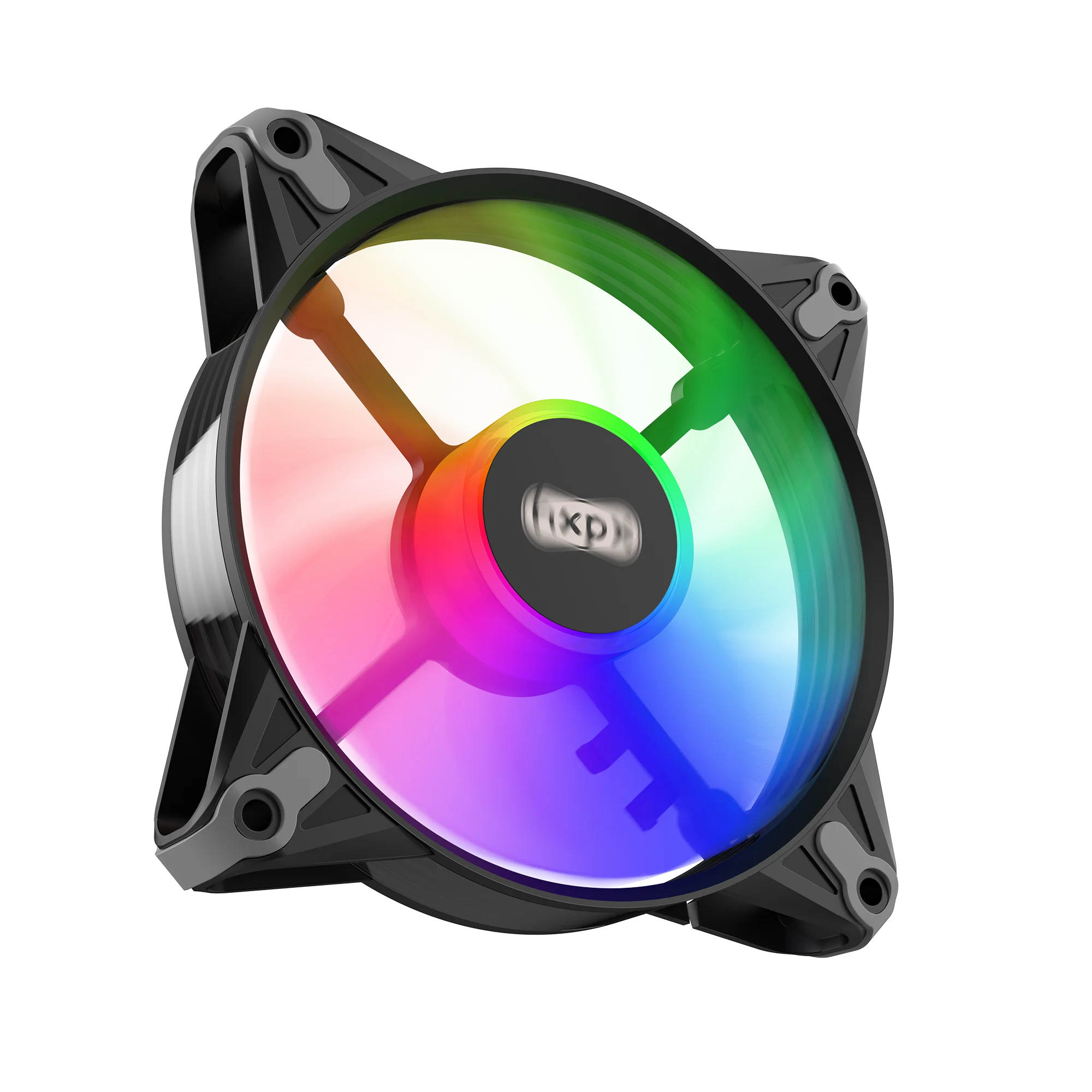 Wholesale OEM Icy frost-F-IF12 120mm BLACK Molex 4PIN RGB Case fan heatstick PC computer Cooling fan Fixed color Crystal LED
