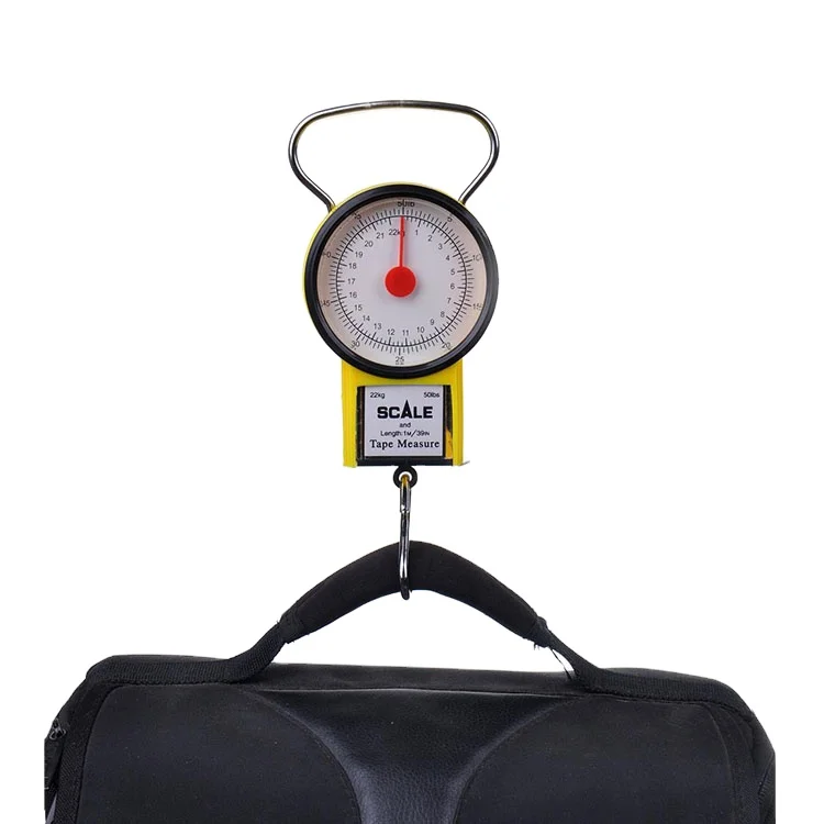 22kg 32kg portable mechanical hanging scale analog hanging scale with 1m tape measure