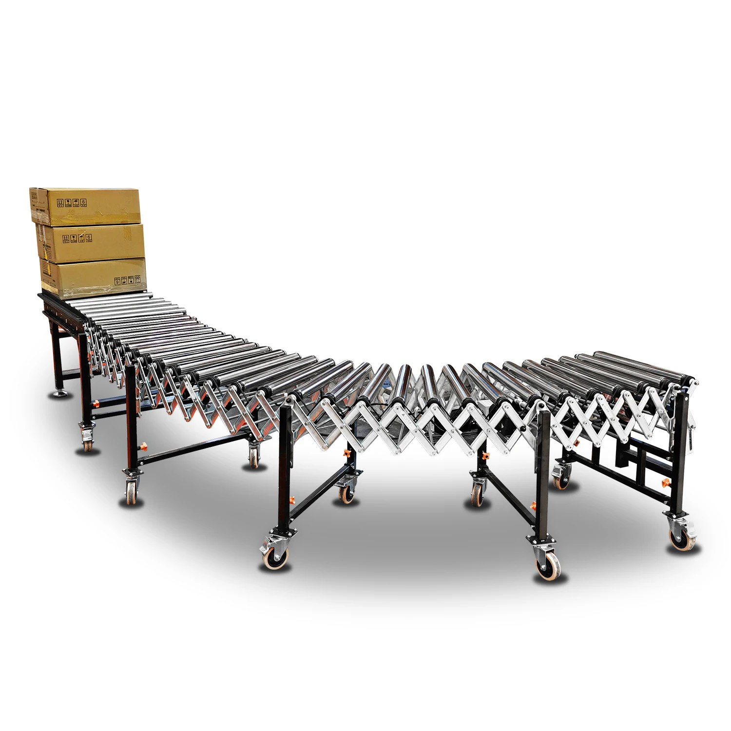 Factory Support Directly Flexible Gravity Fold  Extendable Roller Conveyor Production Line