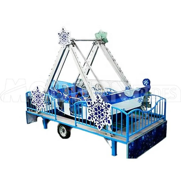 Movable attraction park equipment trailer mounted mini pirate ship amusement rides for kids