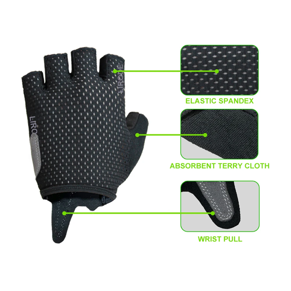 Best Summer Half Finger Mountain Bike Road Racing Riding Gloves Breathable Shock-Absorbing Fingerless Bicycle Dirt Bike Gloves