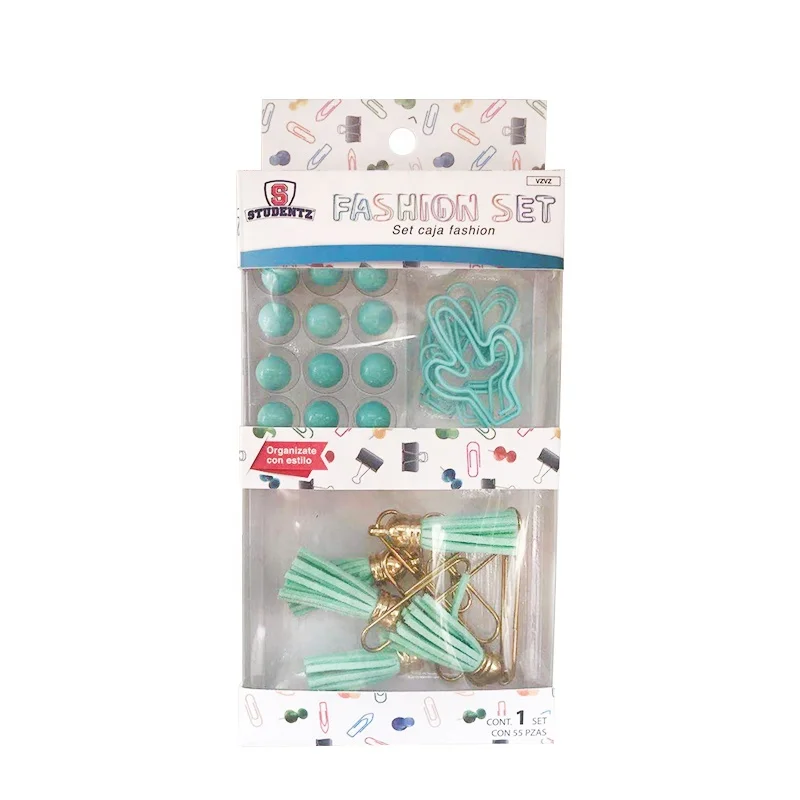 
 18 шт офисный набор с закладками и скрепками разных цветов  