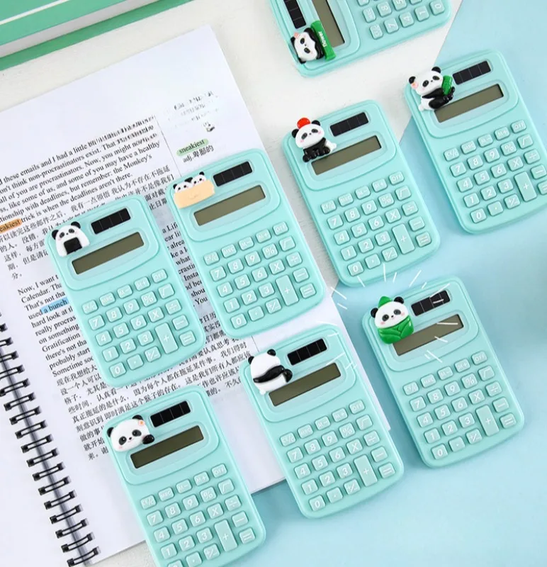 Cute Panda Mini Calculator Compact and Portable Student Office Small Calculator Student Supplies Arithmetic Device Wholesale