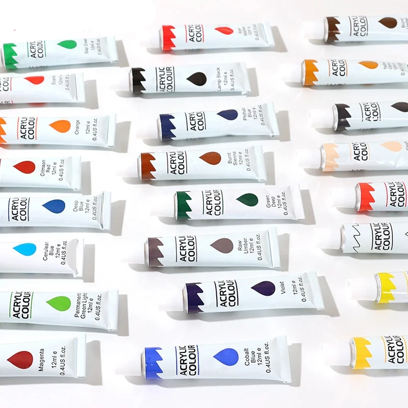 
Lifeinfinity Art 24 x12ml Tubes Artist acrylic paint Rich Pigments Colors Great for Kids Adults Professional Painting on Canvas 