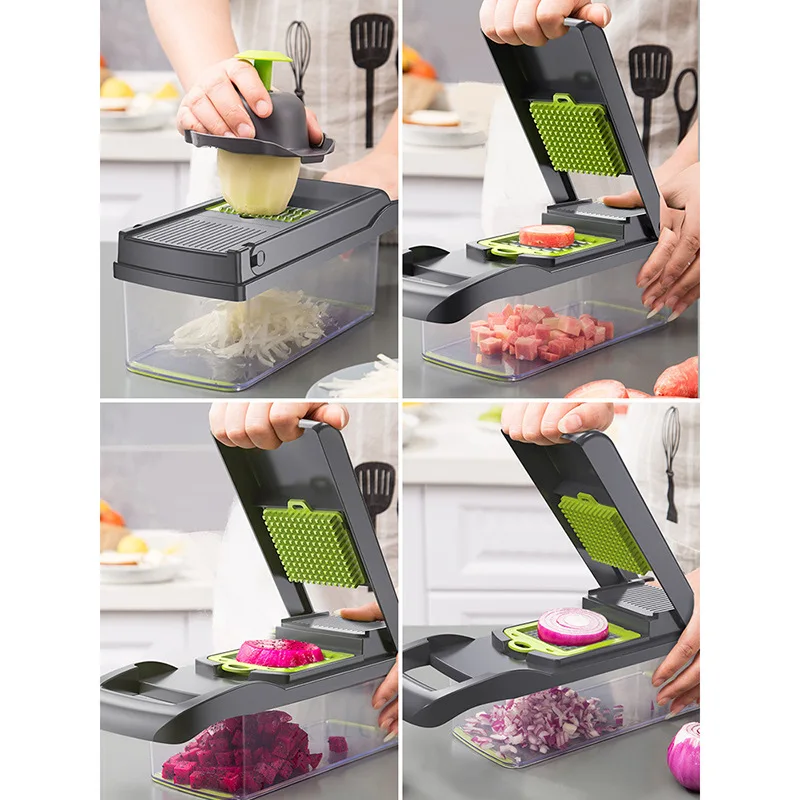 Amazon Hot Selling Multi-Function Gadget Vegetable Chopper Dicing Shredding Slicing Kitchen Tool Grater Vegetable Cutter