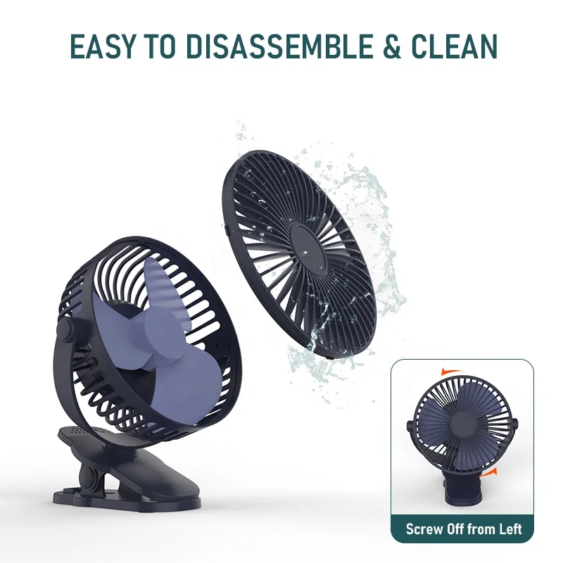 360 Degree Adjustable Tilt Electric Tabletop Fan Office  Desk Compact USB  DC Fan
