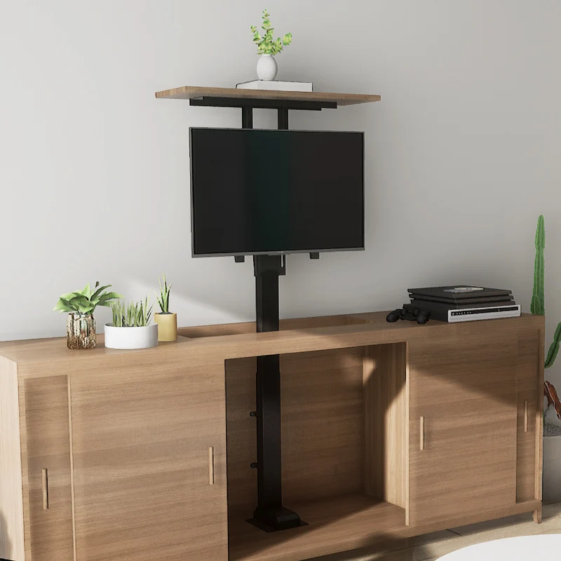 Motorized Hidden TV Bracket Cabinet Lift Electrically Height Adjustable TV Mount for Installation 32-70 Inch with Remote Control