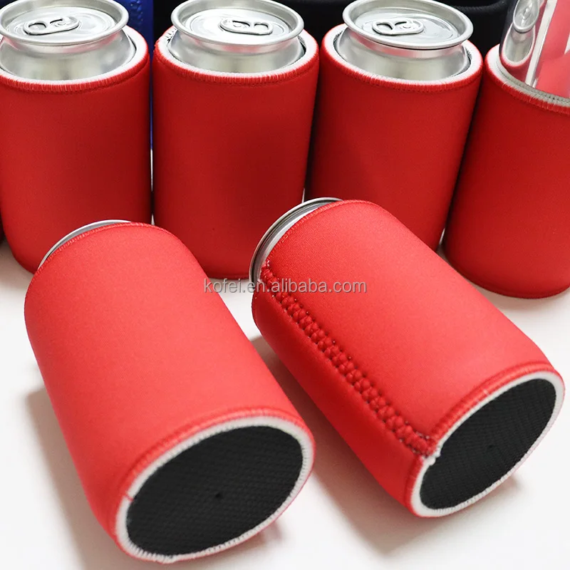 KOFEI Custom Festival Theme Insulated Neoprene Beer Can Cooler Sleeve Sublimation Blank Christmas Stubby Cooler Red Colour