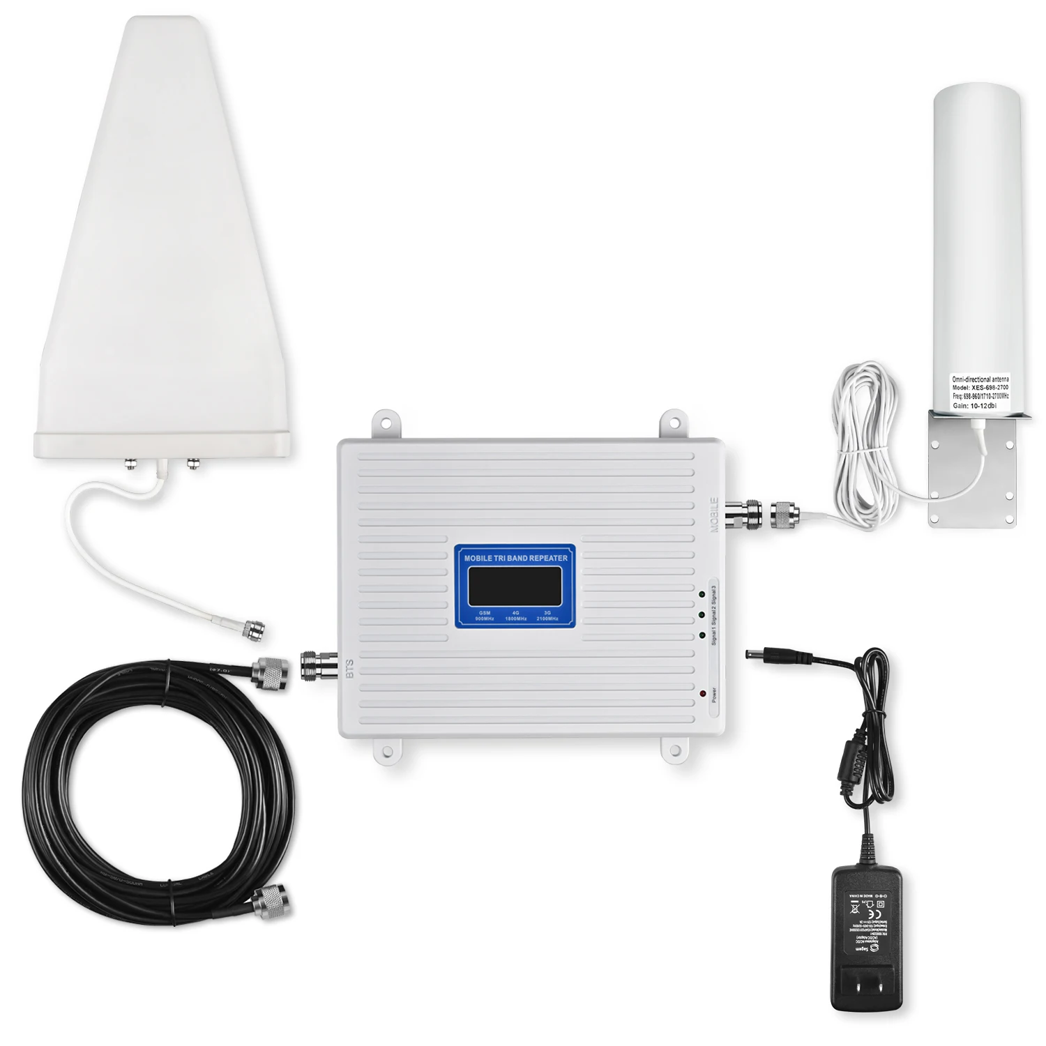 Tri-band GSM/DCS/3G tri-band signal booster signal base station amplification cell phone repeater