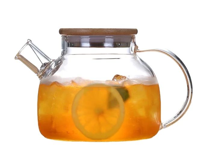 Hand blown Heat Resistant Iced Tea carafe glass Thickened Borosilicate Cold Hot Glass Water Jug Glass Pitcher With Lid