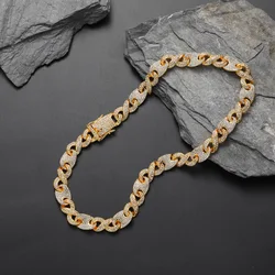 Personality Creative Stitching Cuban Link Chain Buckle Pig Nose Exaggerated Silver Chain Necklaces Trendy Hip Hop Jewelry