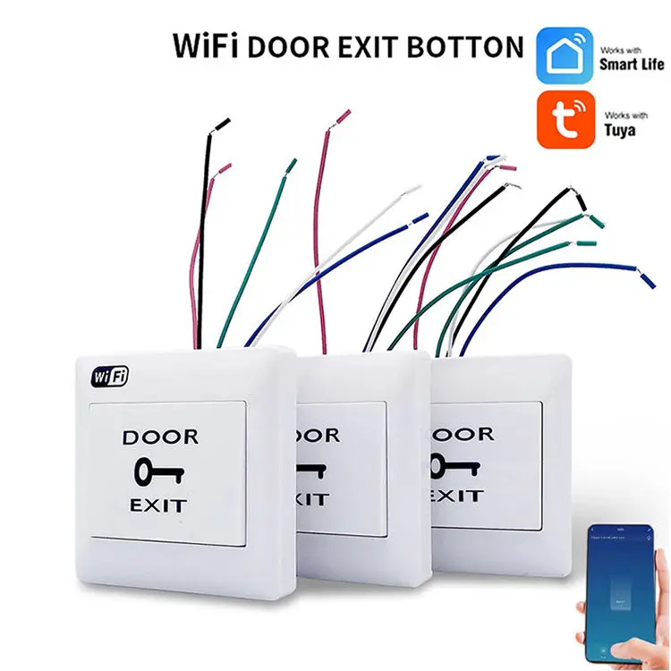 tuya wifi access control system DC 12V switch door exit button work with alexa and google home