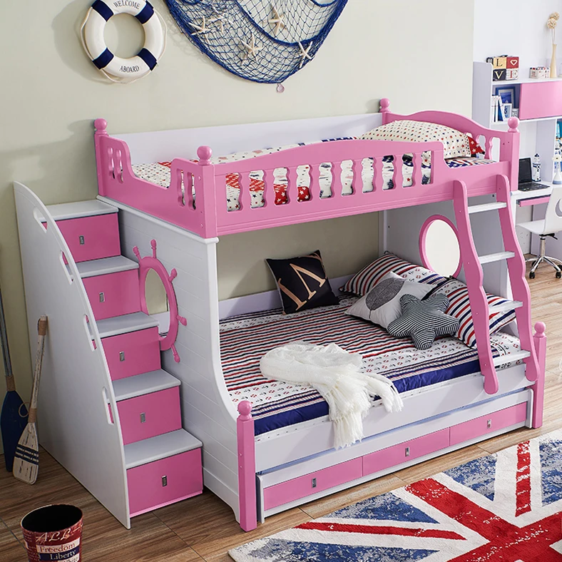 Factory Direct Sell Youth Children Double Adult High-Low Bed Furniture Kids Bedroom Bunk Bed