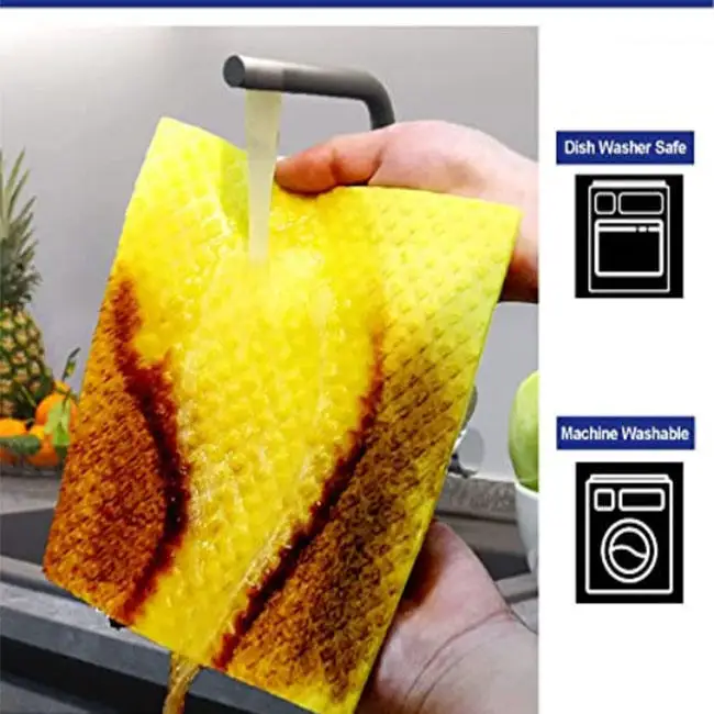 Swedish Sponge Cloth Dishcloths Custom Printed Cotton Cellulose Reusable and Eco-Friendly for Home Kitchen Usage