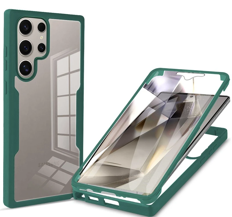 360 прозрачный защитный чехол для телефона Samsung Galaxy S25 Ultra S24 Plus S23
