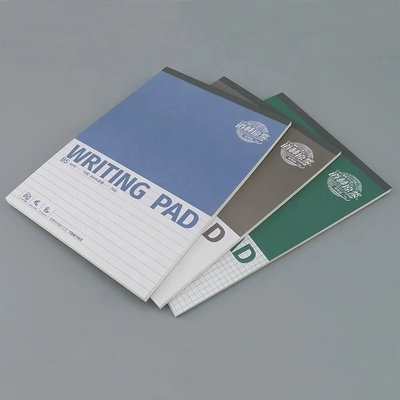 Custom notepad A4 B5 A5 A6 tape glue binding note pad printed lined/grid/blank ivory paper