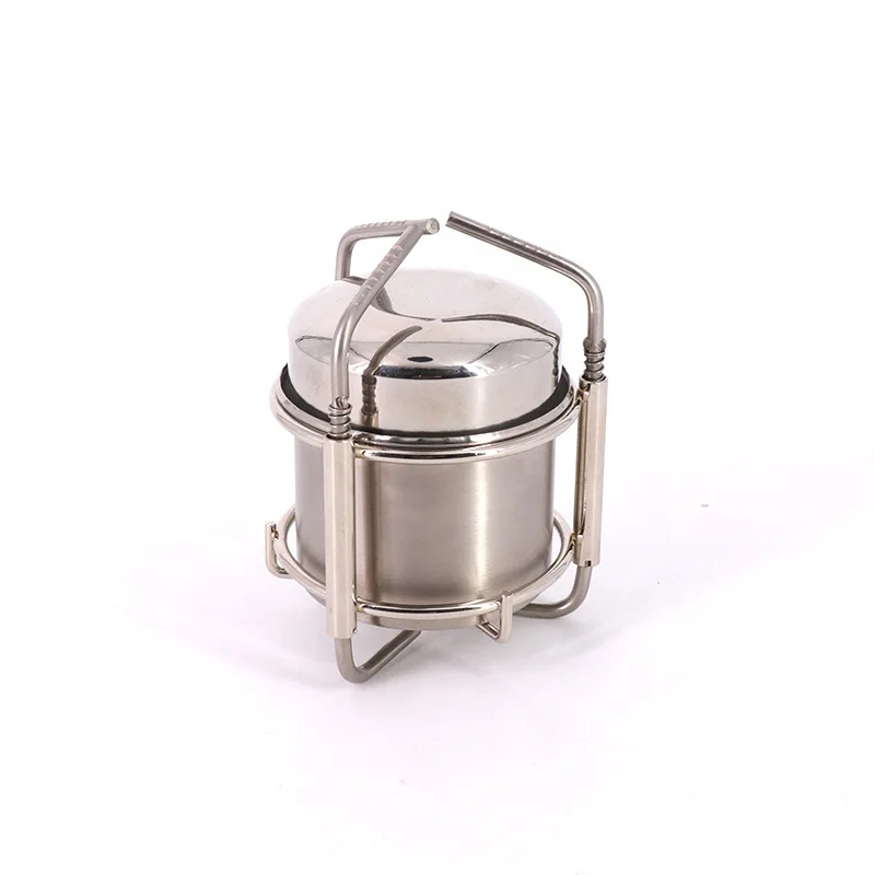 Alcohol Burner Camping Alcohol Stove Mini Portable Stainless Steel Outdoor Accept Customizable Logo 11 X 8 X 8 Cm Black Pouch
