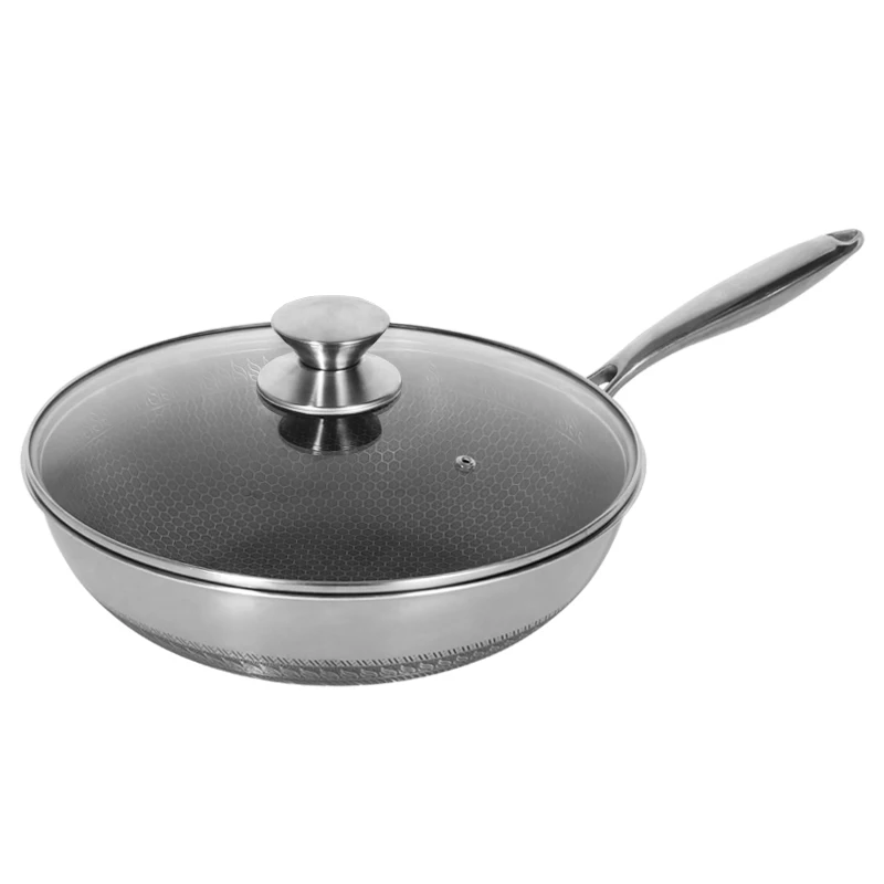 Высококачественная трехслойная кастрюля из нержавеющей стали 30 см с антипригарным покрытием черного Куба