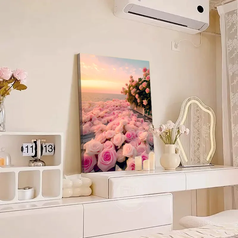 Canvas digital kit floral wall paint,DIY oil painting acrylic paint, suitable for home wall art decoration