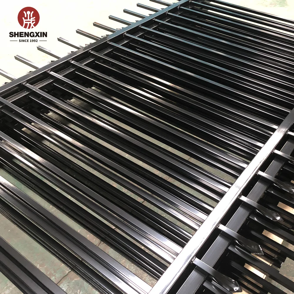 Wrought Iron Prefab 4 Feet Tubular Support 6' Metal Steel Fence