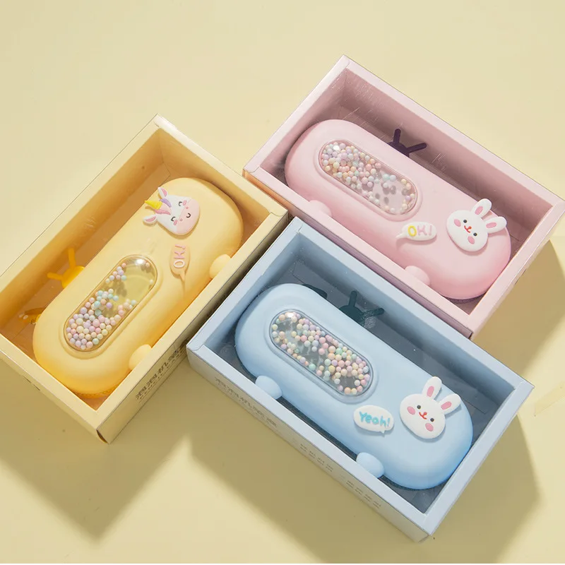 New bubble machine cartoon lovely radio shape creative pupil large capacity pen box