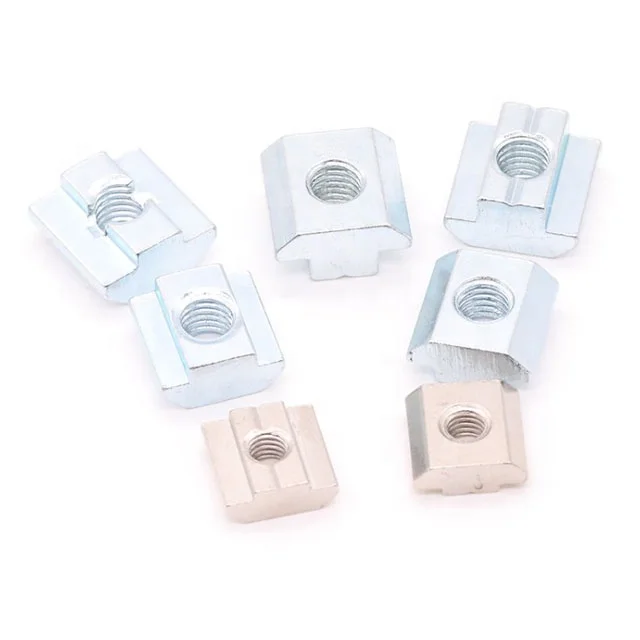 Steel Galvanized Concealed M4/M5/M6/M8 T Shape Square Sliding Block Nut Standard Aluminum for 4040 Europe Metric Thread DIN Gubo