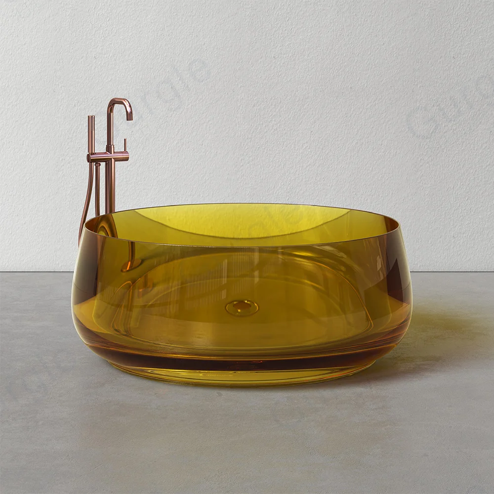 Luxury Brand New Design Resin Bathtub Freestanding Resin Bathtub Transparent Artificial Stone Bathtub
