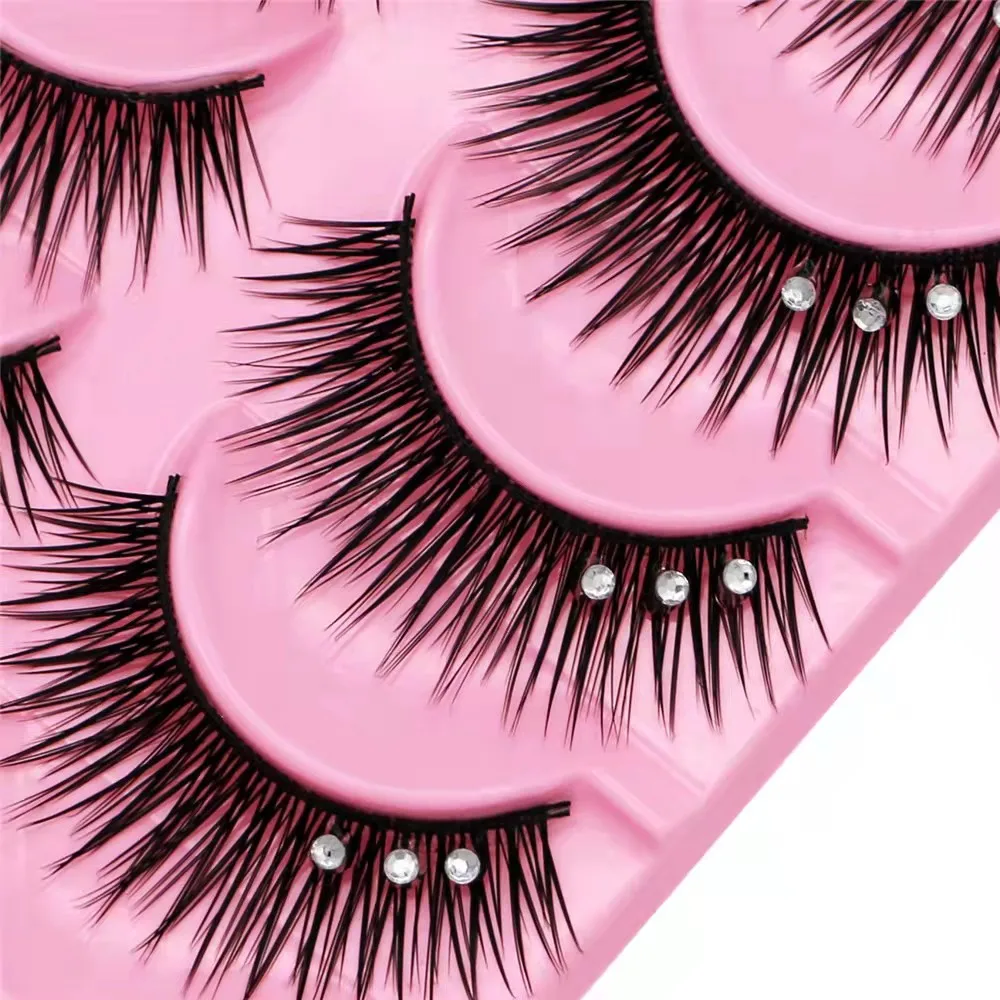 Natural Nude Dense 3D stage dramatic Crossover Long silver Glitter 820 five pairs of fitted false lashes wholesale