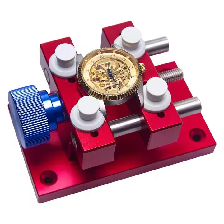 Metal watch case vise, watch holder with base, for watch repair metal magnifying stand repair tool