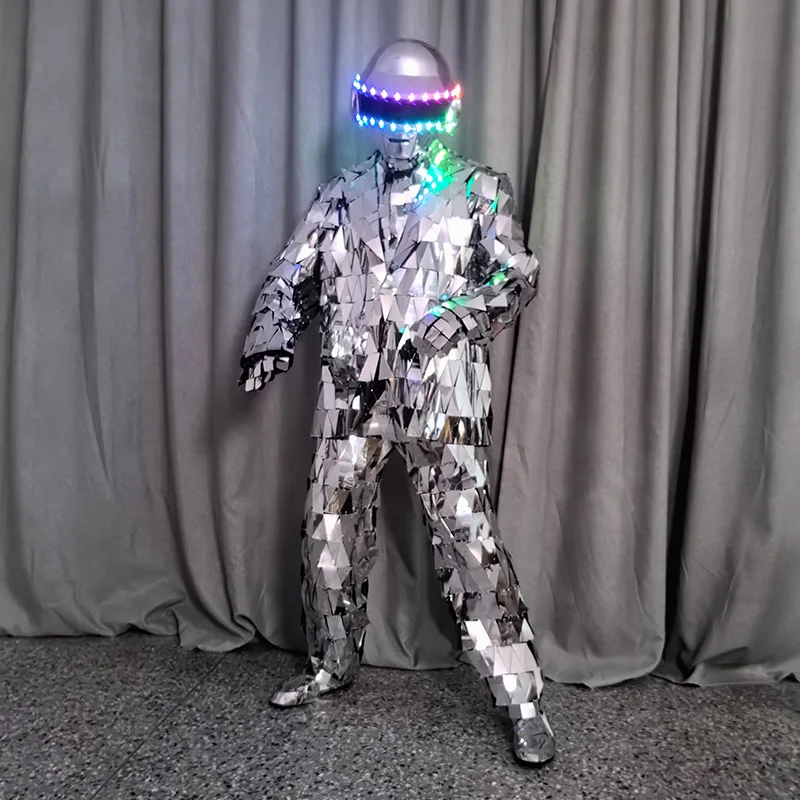 Lens dress set LED glow helmet bar KTV out of the wine dress stage show costumes