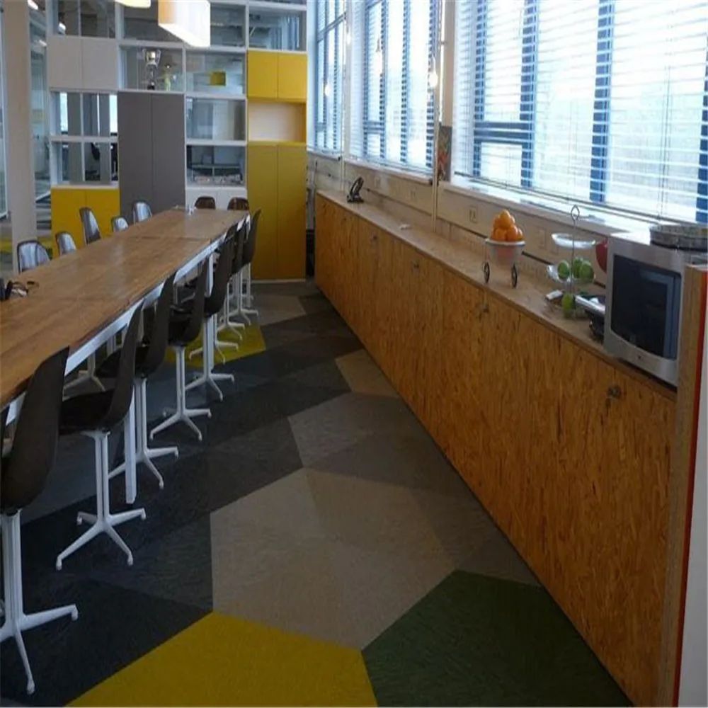 Eco beauty CE Certified Waterproof and Anti Slip PVC Woven Vinyl Carpet Tiles for Office