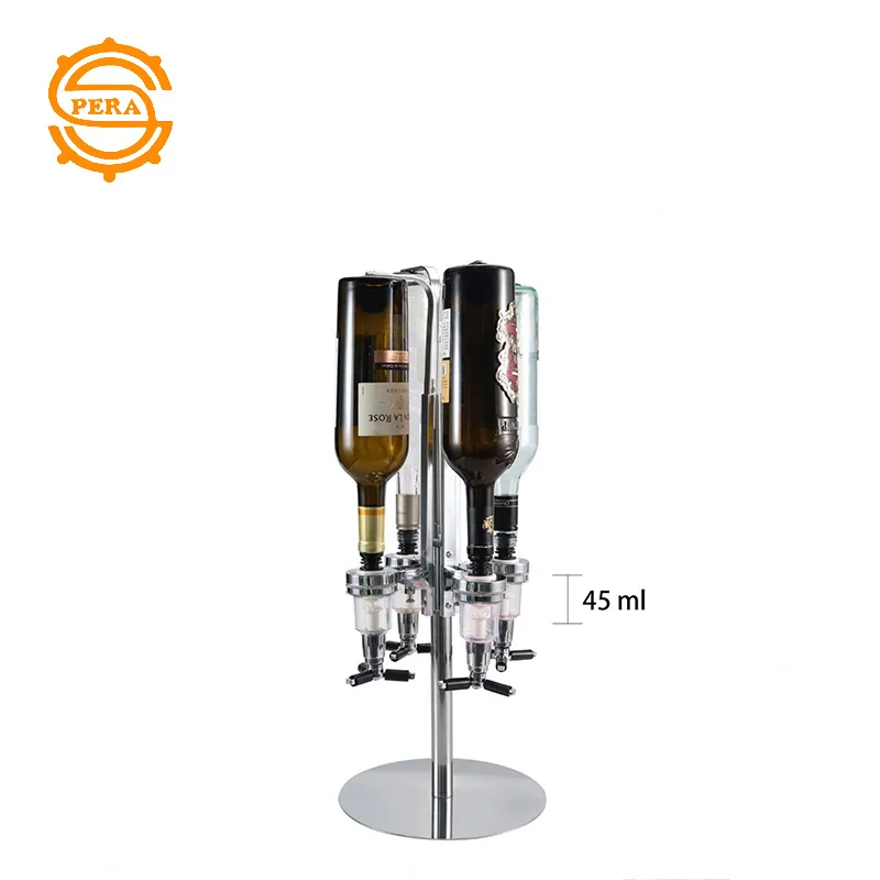 6 Bottle Liquor Dispenser Revolving Whiskey Bottle Dispenser Holder