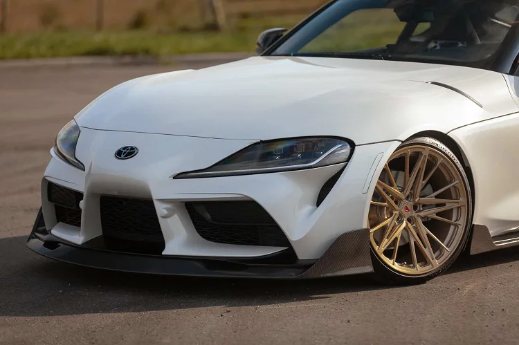 Car Front Splitter Lip Aimgain Style Carbon Fiber Front Bumper Lip For Toyota Supra A90 2019+