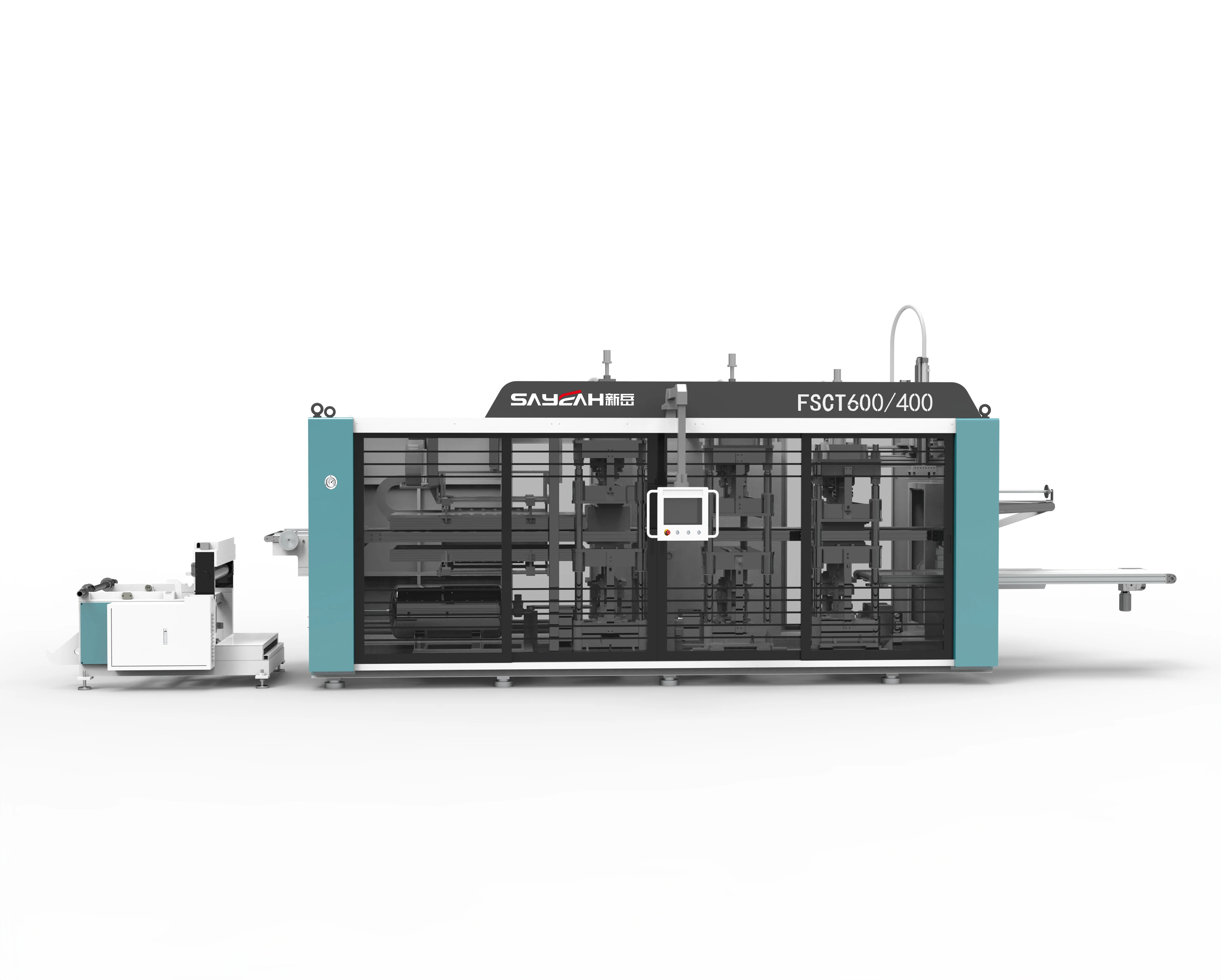 Automatic Multi Station Tray Plate Lid Packaging Product Plastic Food Containers Thermoforming Machine