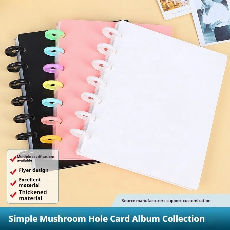A4 Mushroom Hole 3-Inch 4 Palace Grid  Loose-Leaf Card Binder Collection Postcard Album Collection Polaroid Album