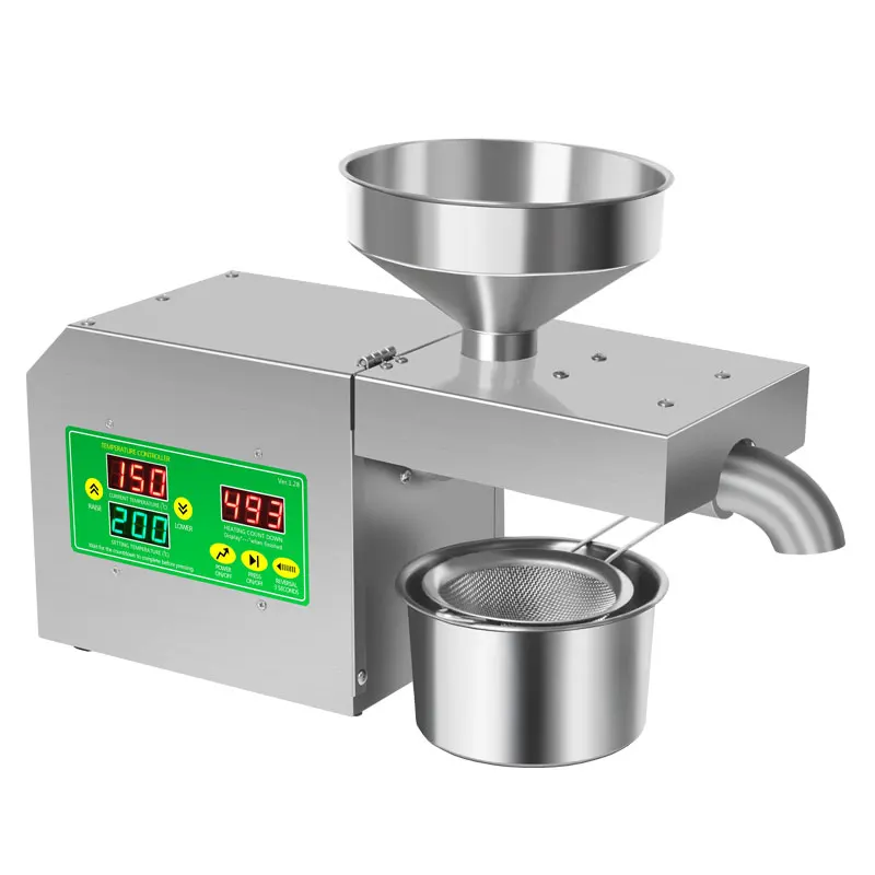 R3S 220V/110V Intelligent Oil Press Stainless Steel Hot and Cold Oil Extraction Machine Peanut Flax Seed Olive Kernel Oil Press