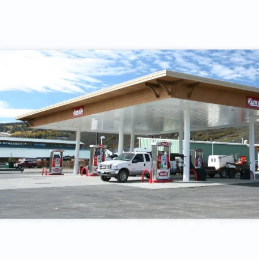 Good quality gas station steel structure for petrol station canopy construction