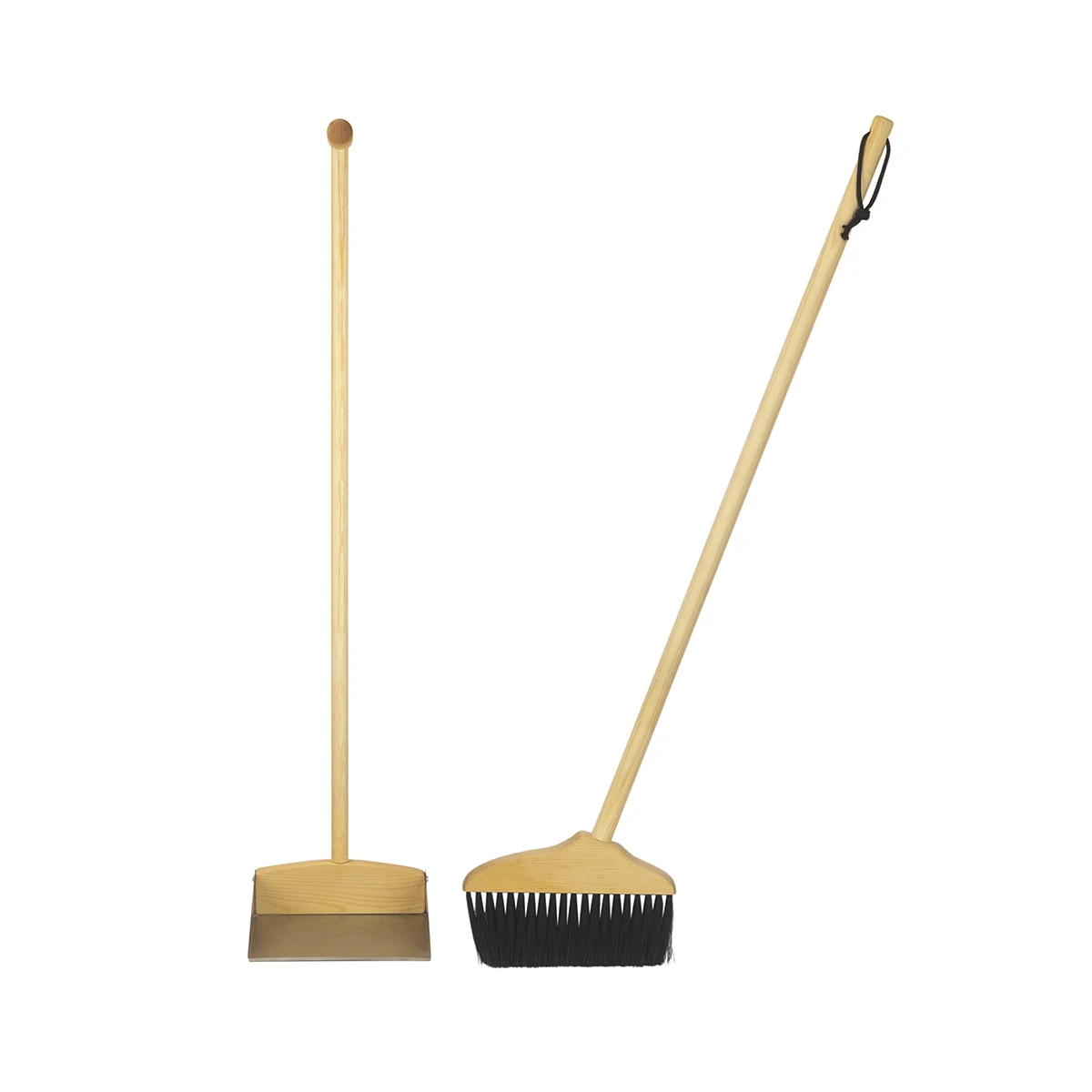 Wooden inclined floor broom with long handle and dustpan indoor outdoor household floor brush cleaning supplies