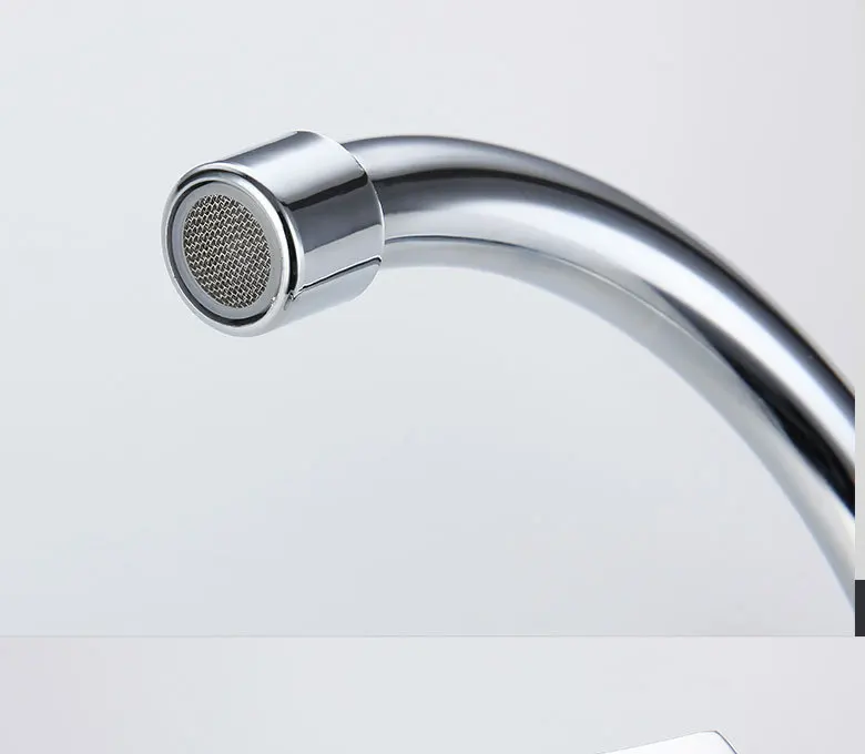 Low price zinc alloy kitchen single cooling vertical hexagonal big bend wash basin sink sink wash basin faucet