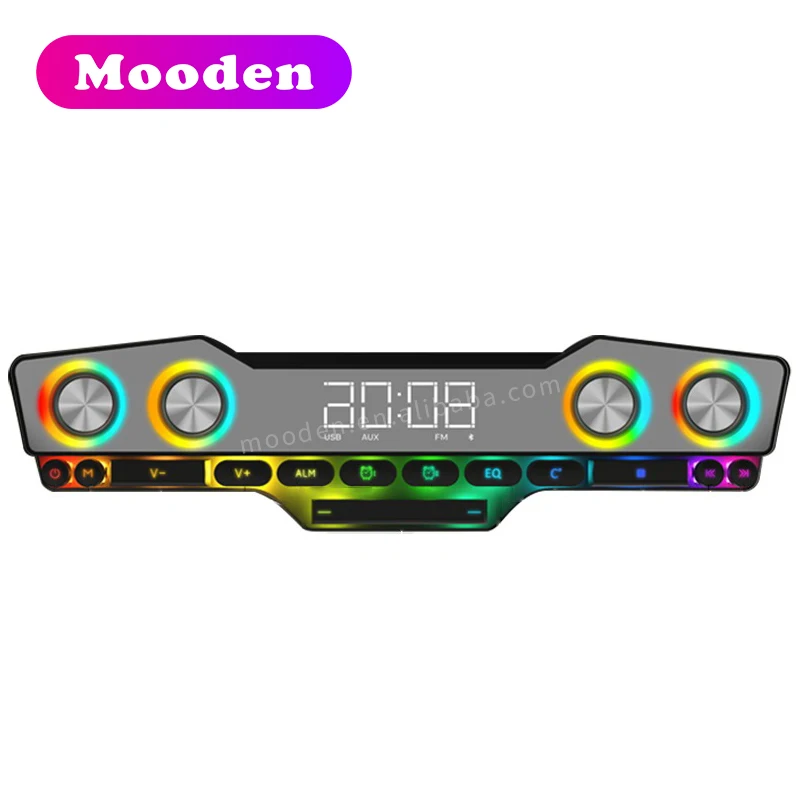 Deep Bass BT Gaming Speaker Portable Gaming Speaker HIFI Wireless Speaker RGB Light With Mechanical Keyboard For PC Gamer