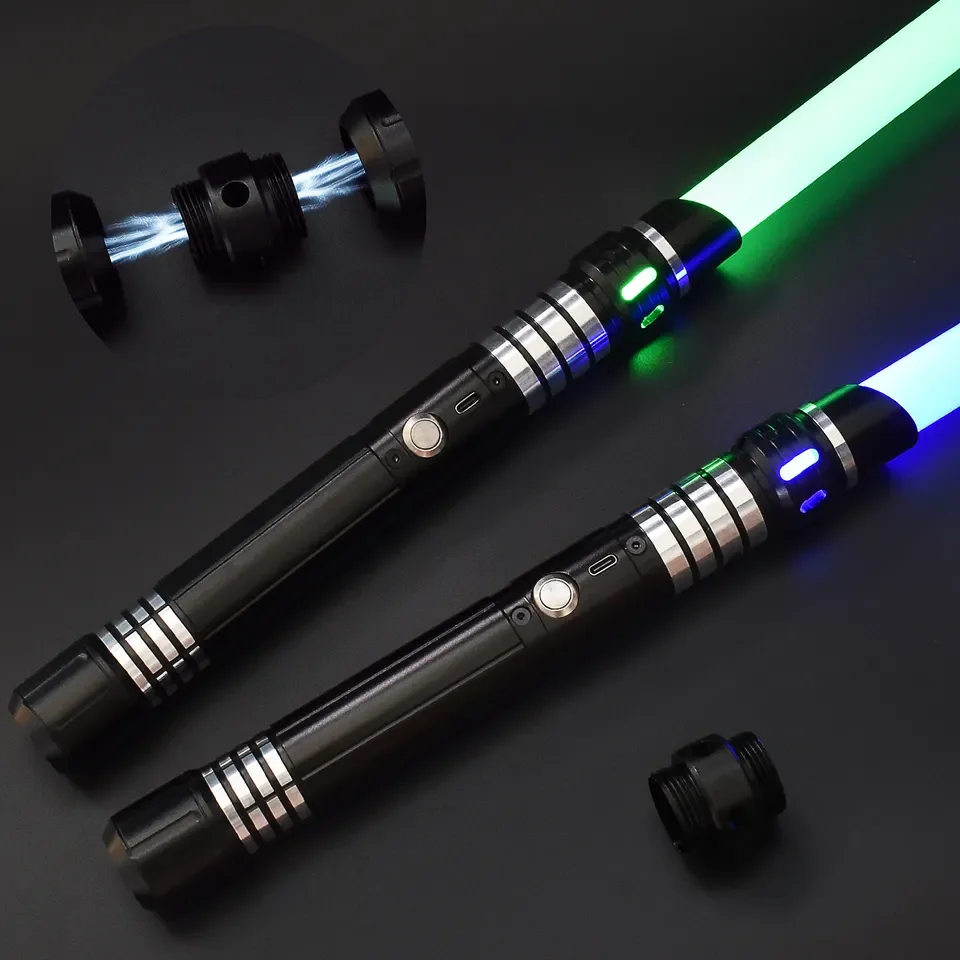 2 in 1 Metal handle 15 colors light-up toys for cosplay USB charging RGB lights wireless lightsaber