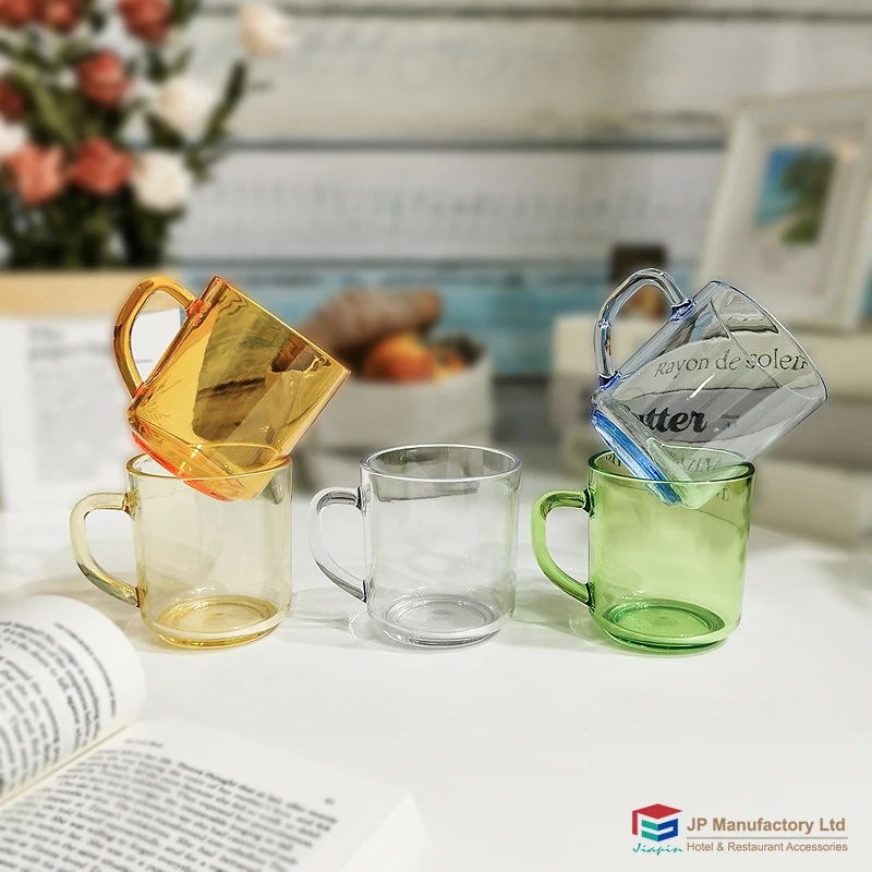 330ml Crystal plastic coffee tea mug milk cup custom printed AS coffee cups with handle
