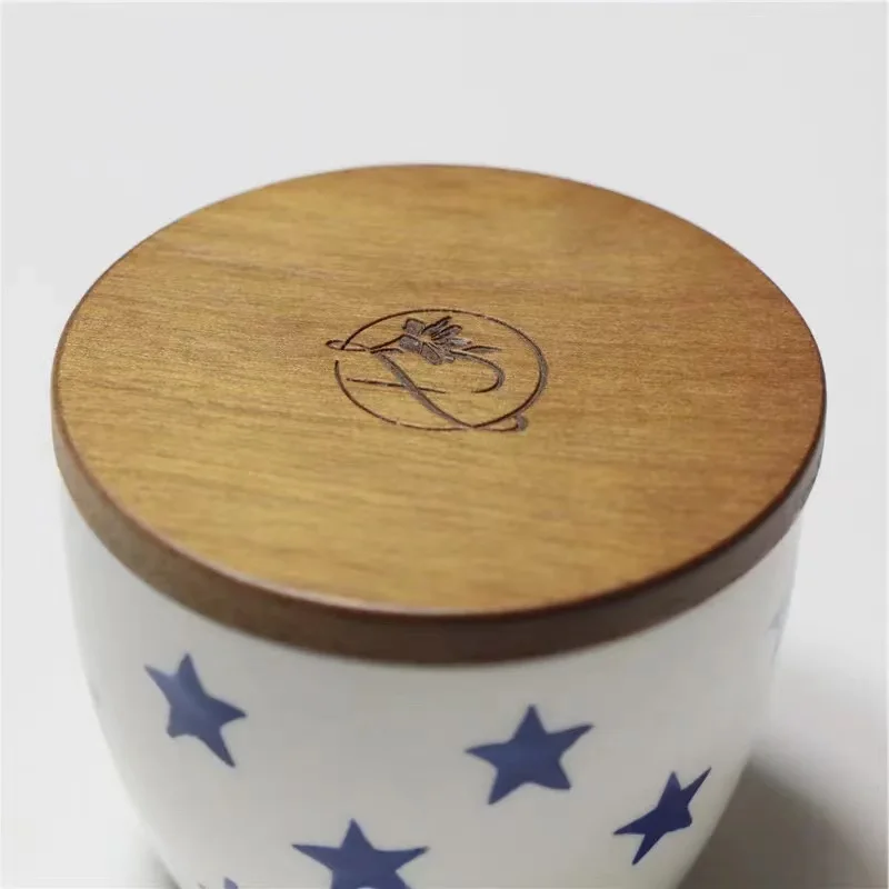 Engraved logo Sealed Hot selling Oui yogurt cover jars lids Custom bamboo Household storage tank Wooden lids for glass bottle