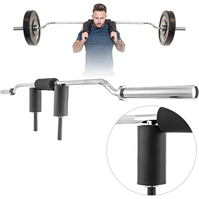 HANAN FIT Safety Squat Bar 700LBS Gym Barbell With Comfortable Neck Pad Handle Removeable For Back And Front Squats