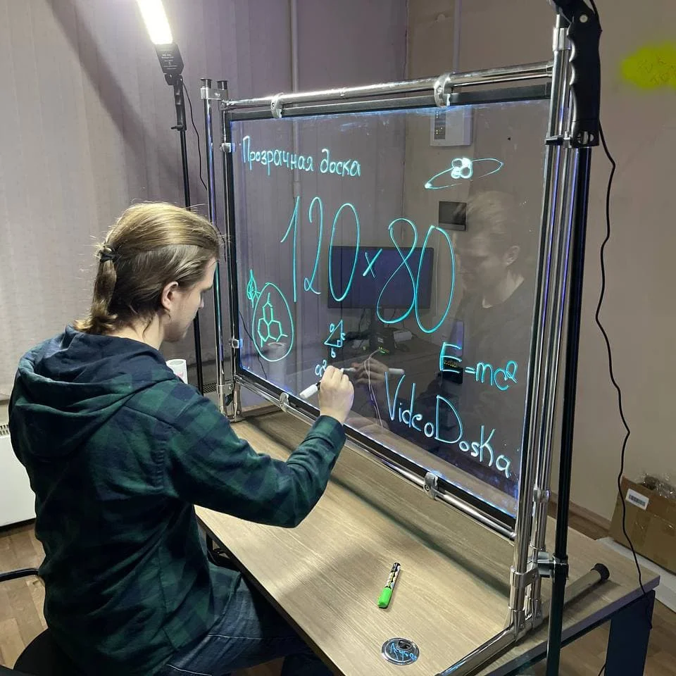 Настольная белая доска (раскладная таблица) для продажи, противоударное прозрачное закаленное стекло, стабильная металлическая рамка, онлайн видео и автономное использование