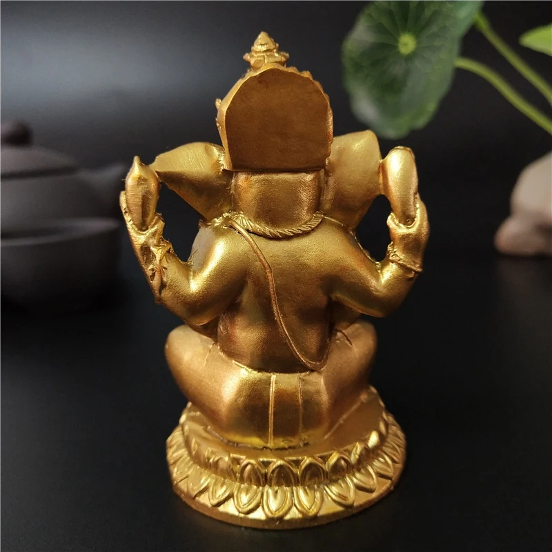 Ganesha Statue Home Decoration Elephant God Ganesh Statues in Antique Finish Hindu Ganesha Figurine Meditation Decor