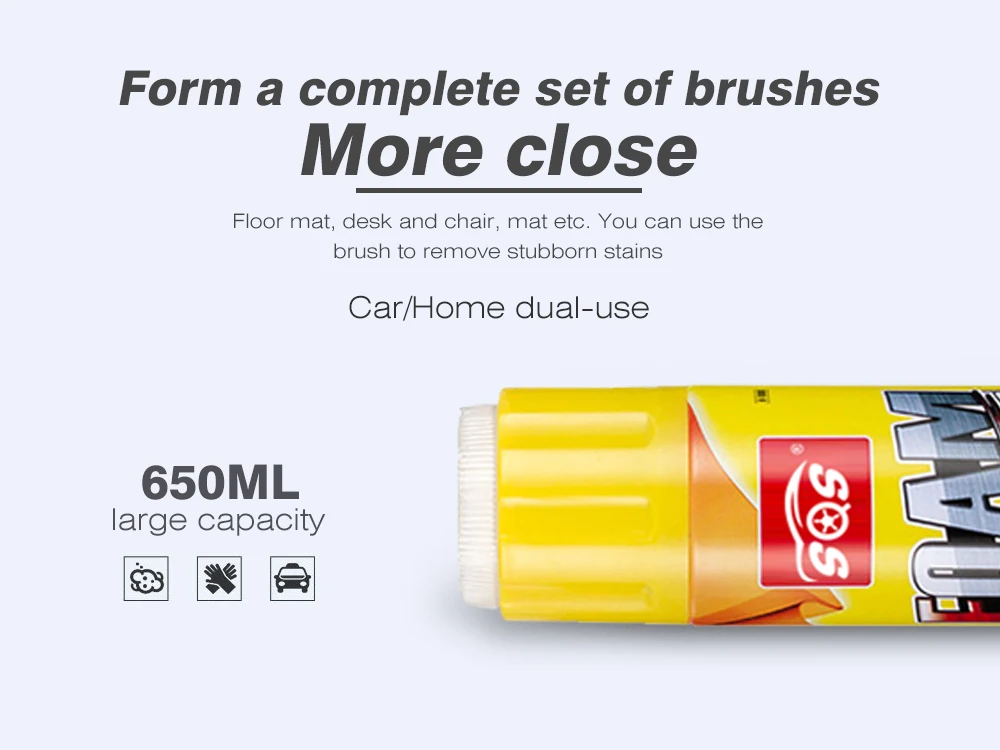 Car interior care multi-purpose foam cleaner waterless car wash car foam cleaner