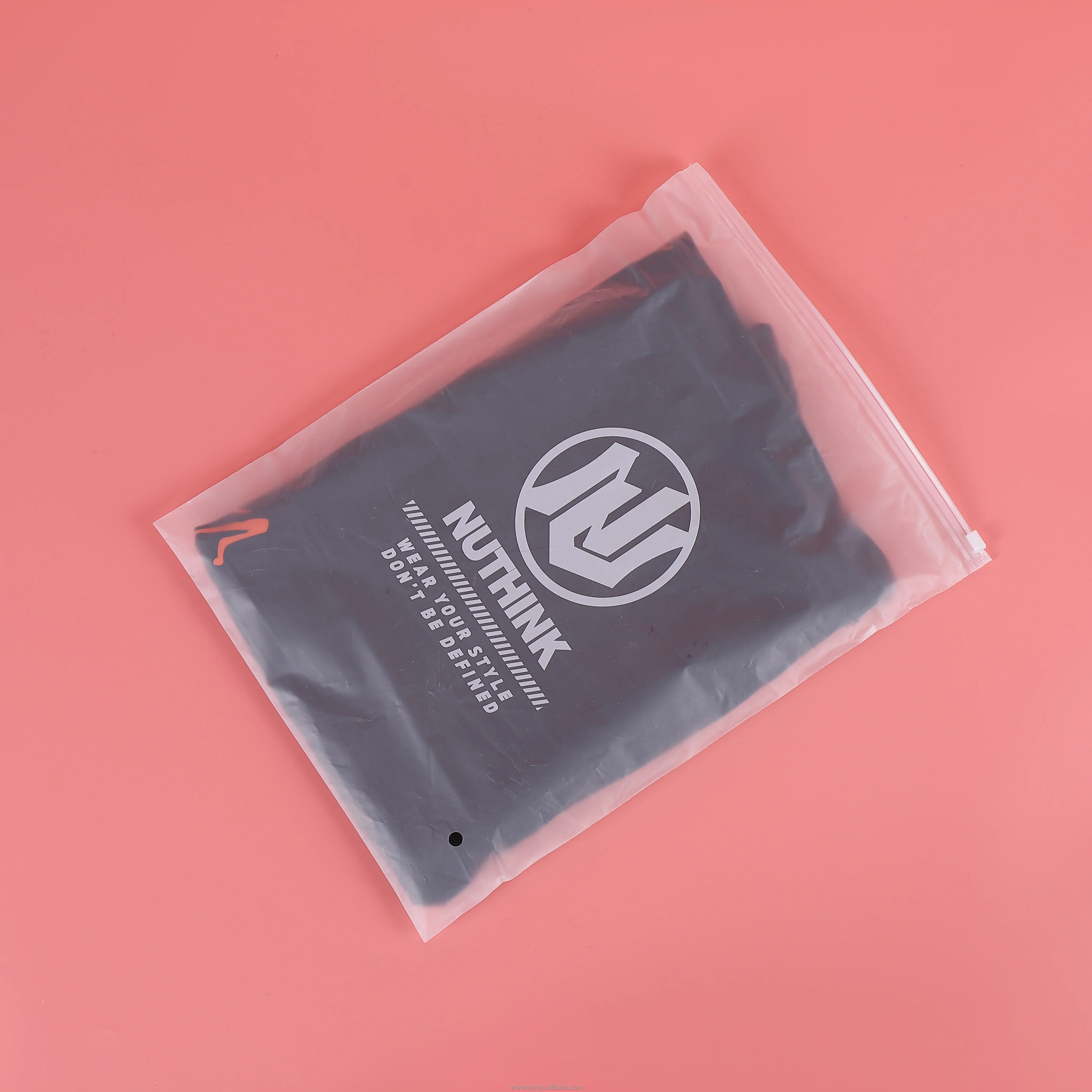 2023Custom frosted plastic zipper bag ldpe clothes Transparent packaging slider frost clothing bags